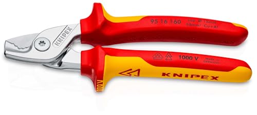 Knipex Petit coupe-câbles avec gaine bimatière Isolation VDE, Longueur totale: 160 mm