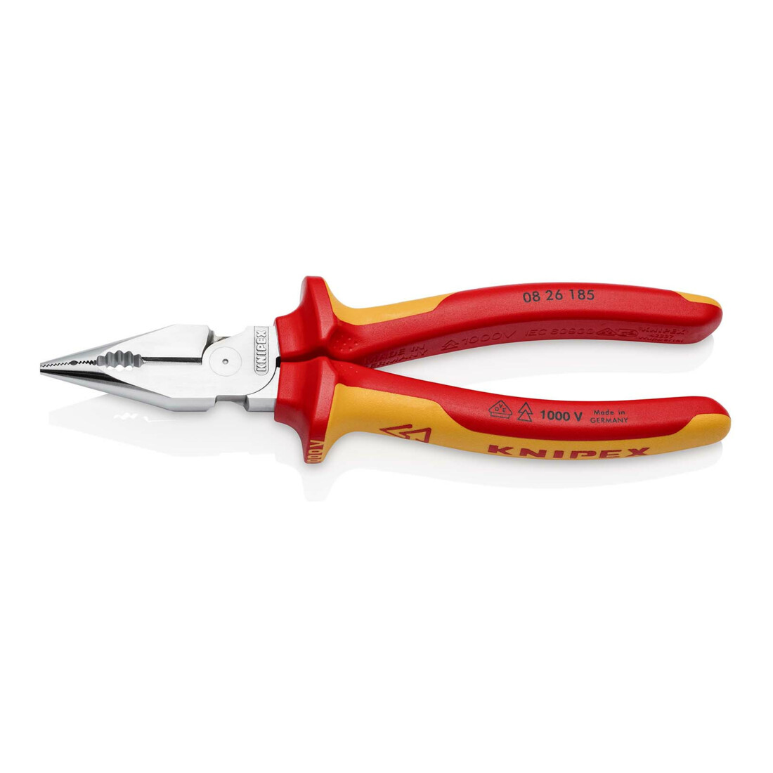 Knipex KNIPEX Pince combinée pointue VDE chromée avec poignées multicouches 185 mm