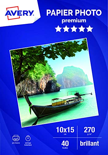 Avery papier photo 40 photos brillantes 10x15 270g