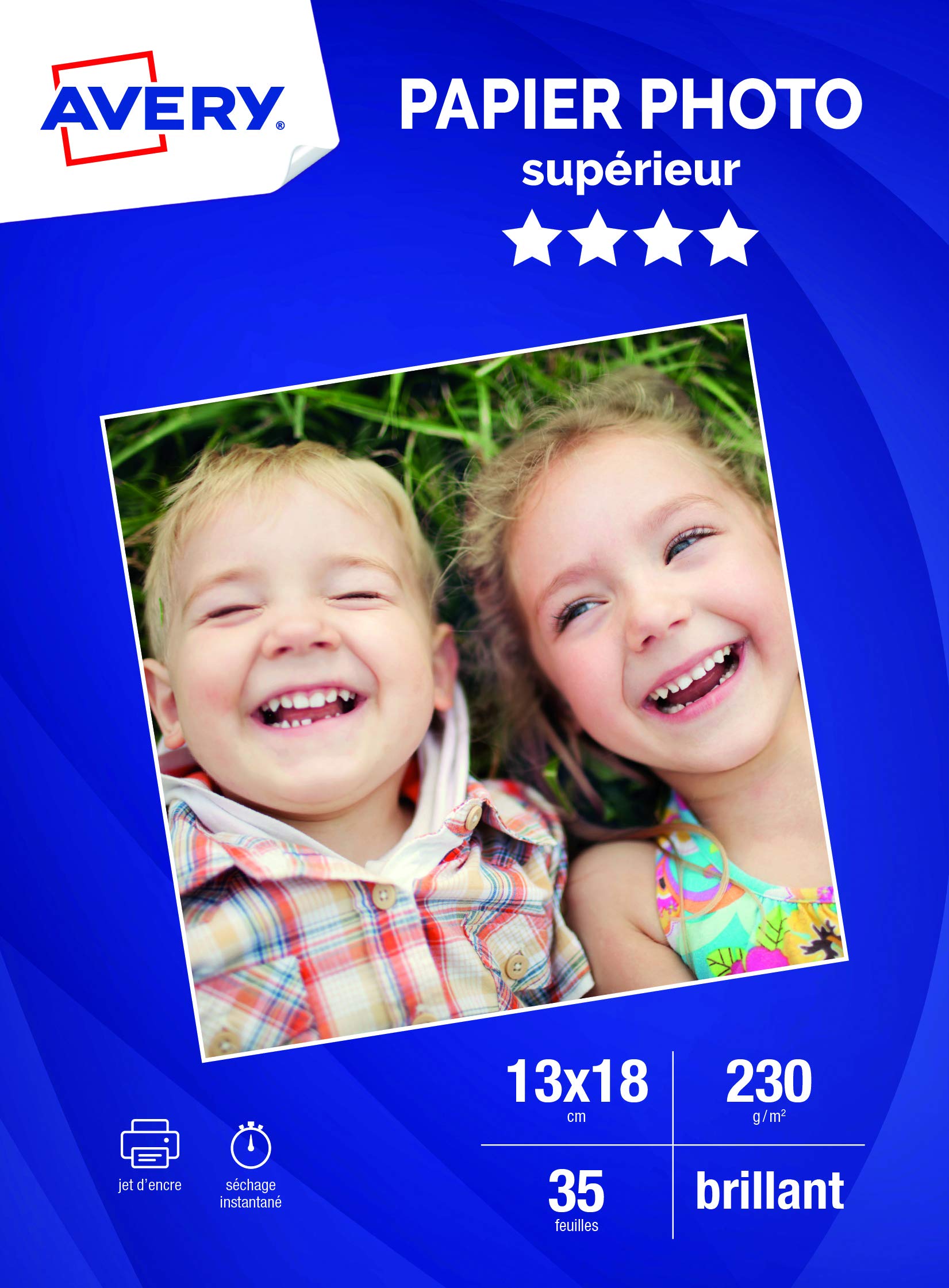 Avery Papier photo 35 photos brillantes A4 180g