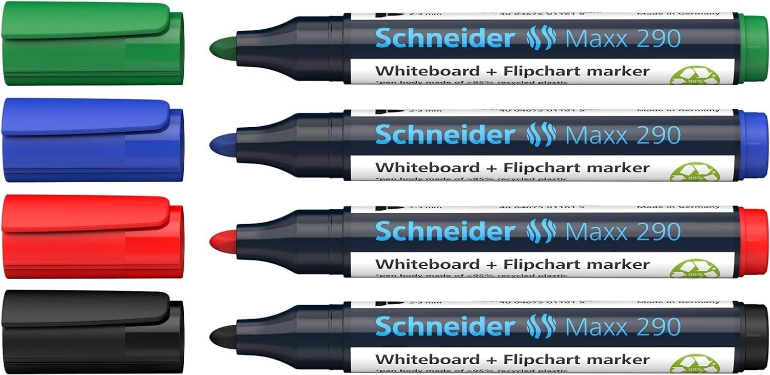 Schneider Whiteboard-Marker Maxx 290 4er Etui sortiert