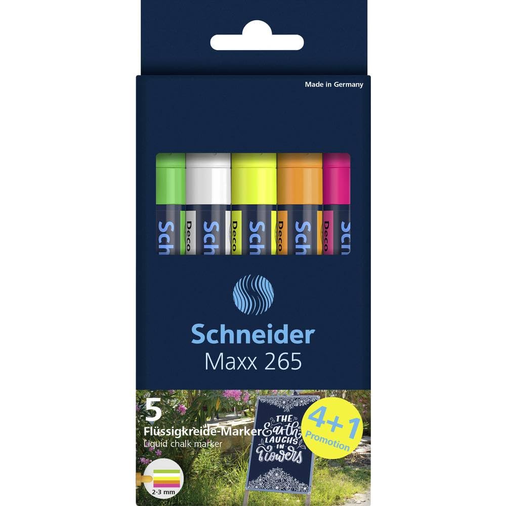 Schneider Kreidemarker Maxx 265 Karton Box sortiert, 5 Stk