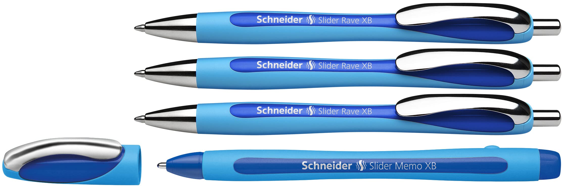 Schneider Kugelschreiber Rave + 1x Memo blau Box 3x