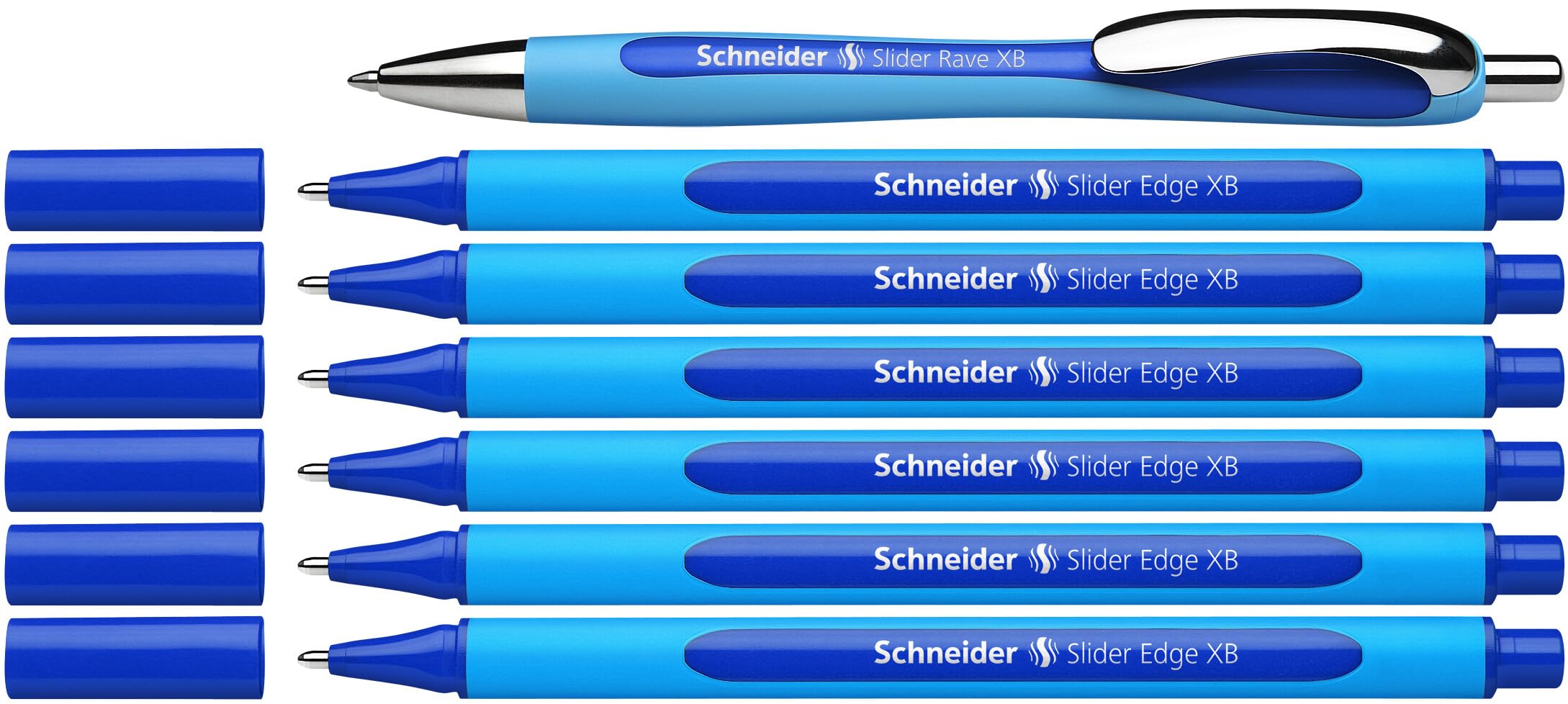 Schneider Kugelschreiber Edge XB + 1x Slider Rave XB blau