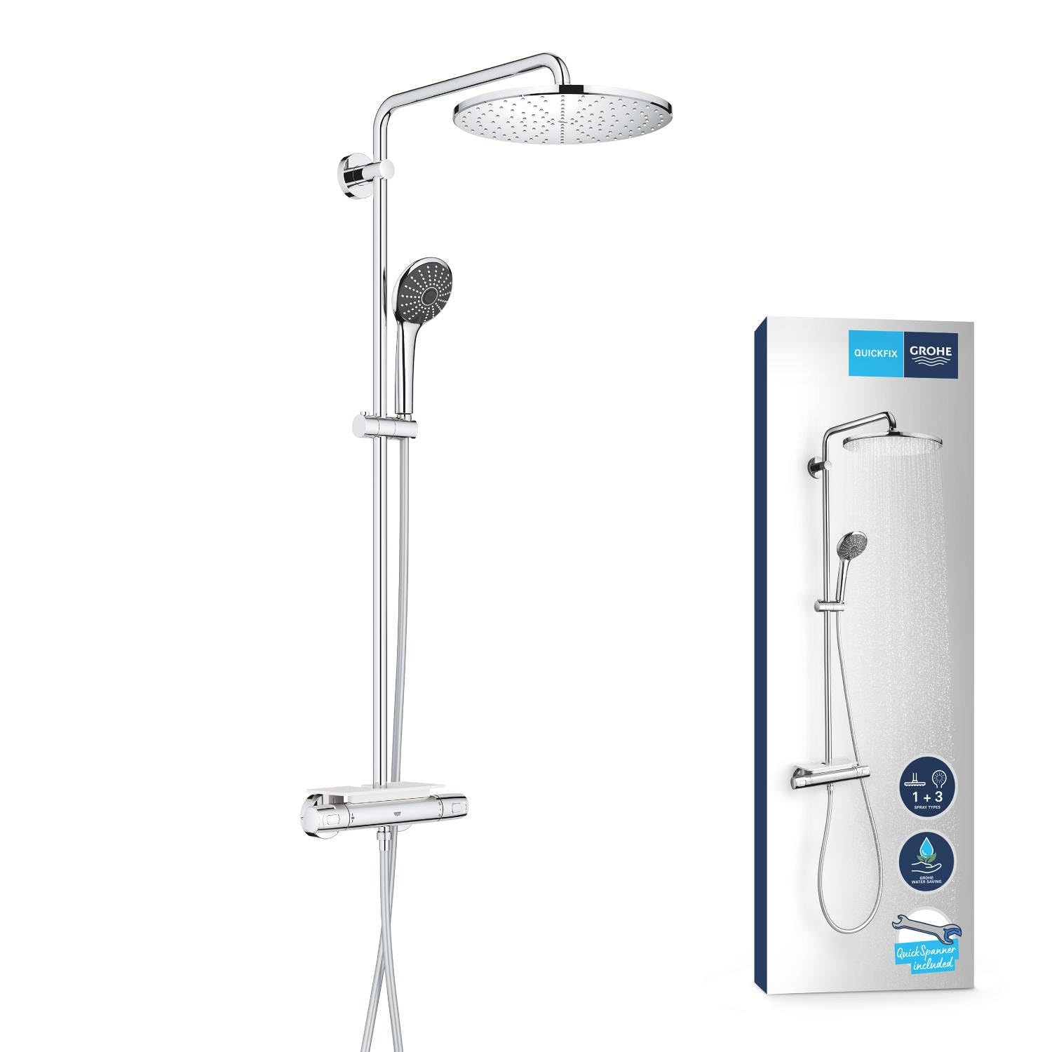Grohe Colonne de douche avec mitigeur thermostatique Vitalio System 310 Chromé 26401001