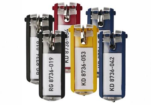 Durable Sachet de 6 porte-clés KEYCLIP 68 x 25mm coloris assortis