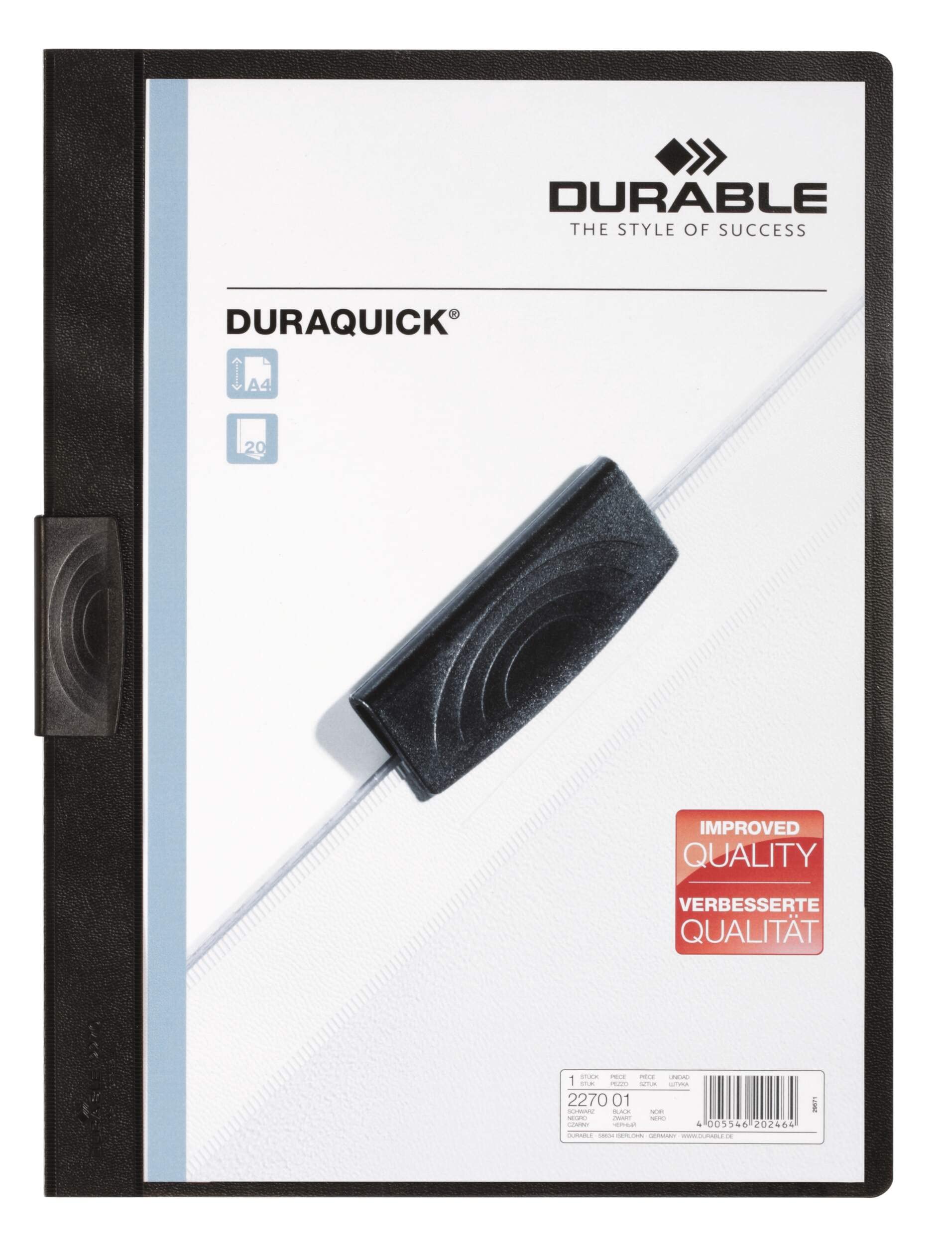 Durable DURABLE Klemm-Mappe Duraquick 1-20 Blatt schwarz