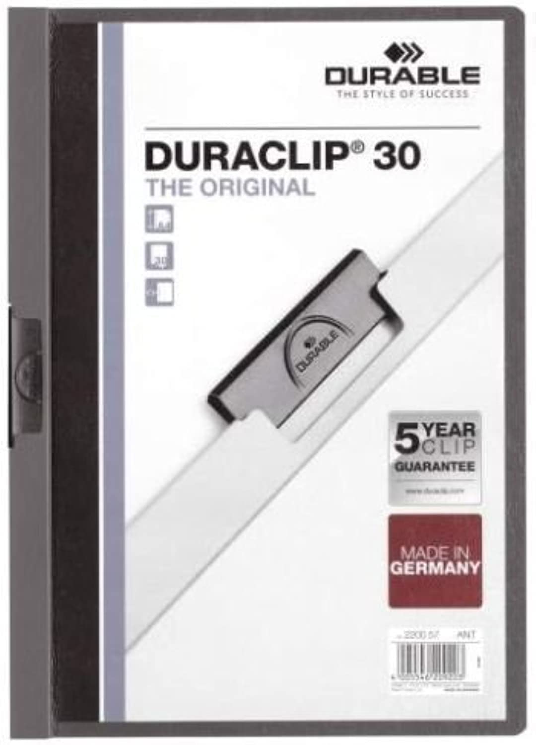 Durable DURABLE Klemm-Mappe Duraclip Original 30 anthrazit