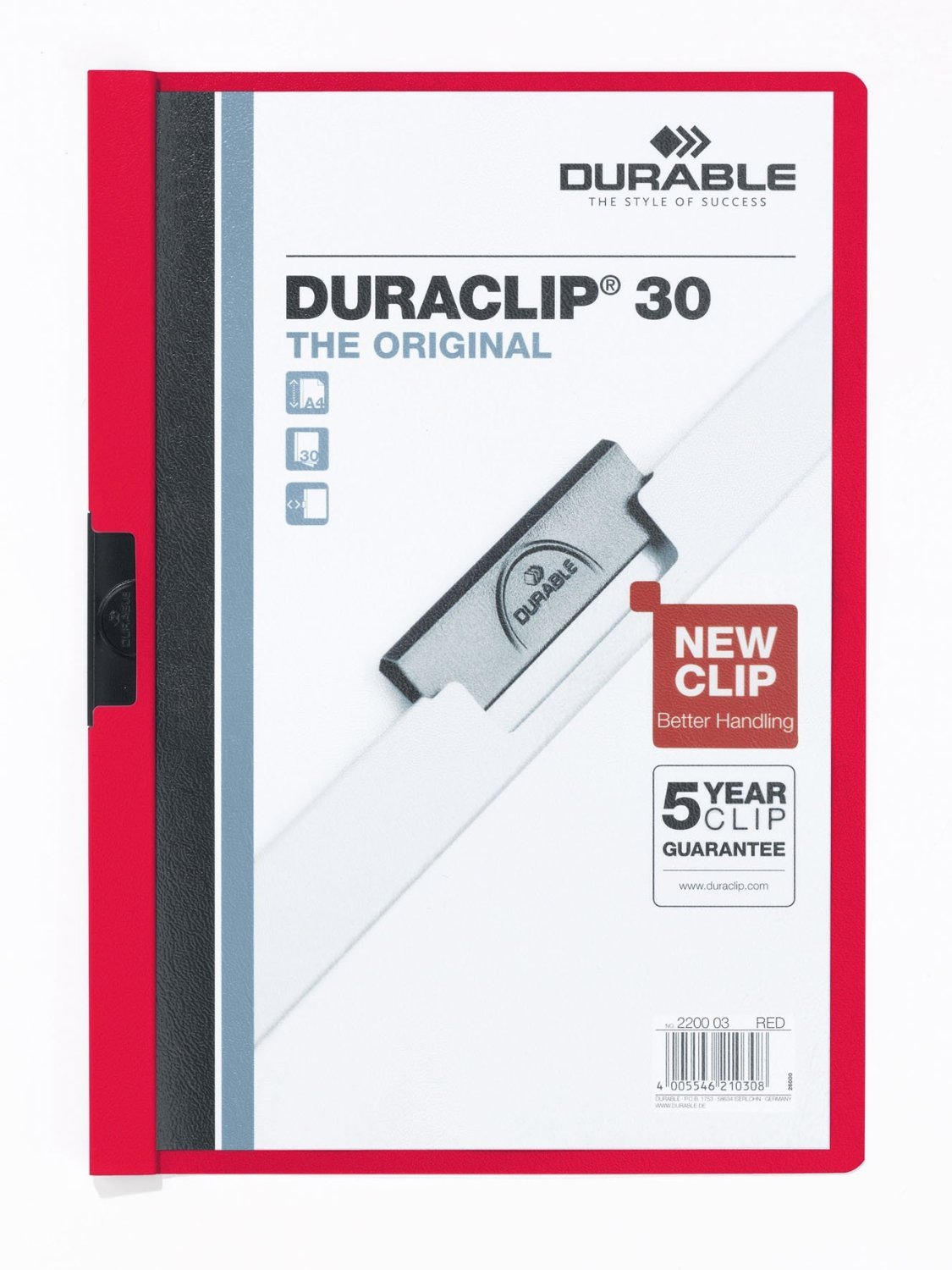 Durable DURABLE Klemm-Mappe Duraclip Original 30 rot