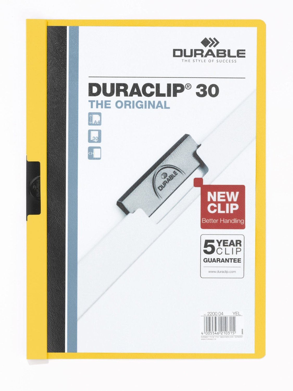 Durable DURABLE Klemm-Mappe Duraclip Original 30 gelb