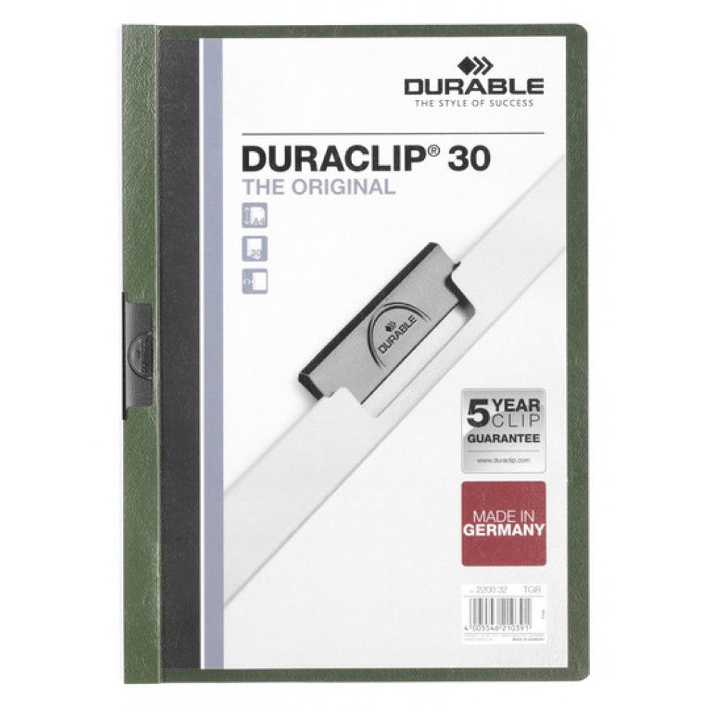 Durable DURABLE Klemm-Mappe Duraclip Original 30 grün