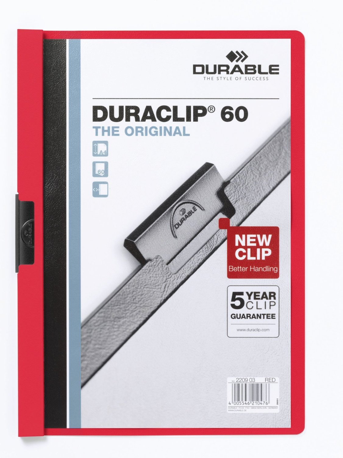 Durable DURABLE Klemm-Mappe Duraclip Original 60 A4 rot