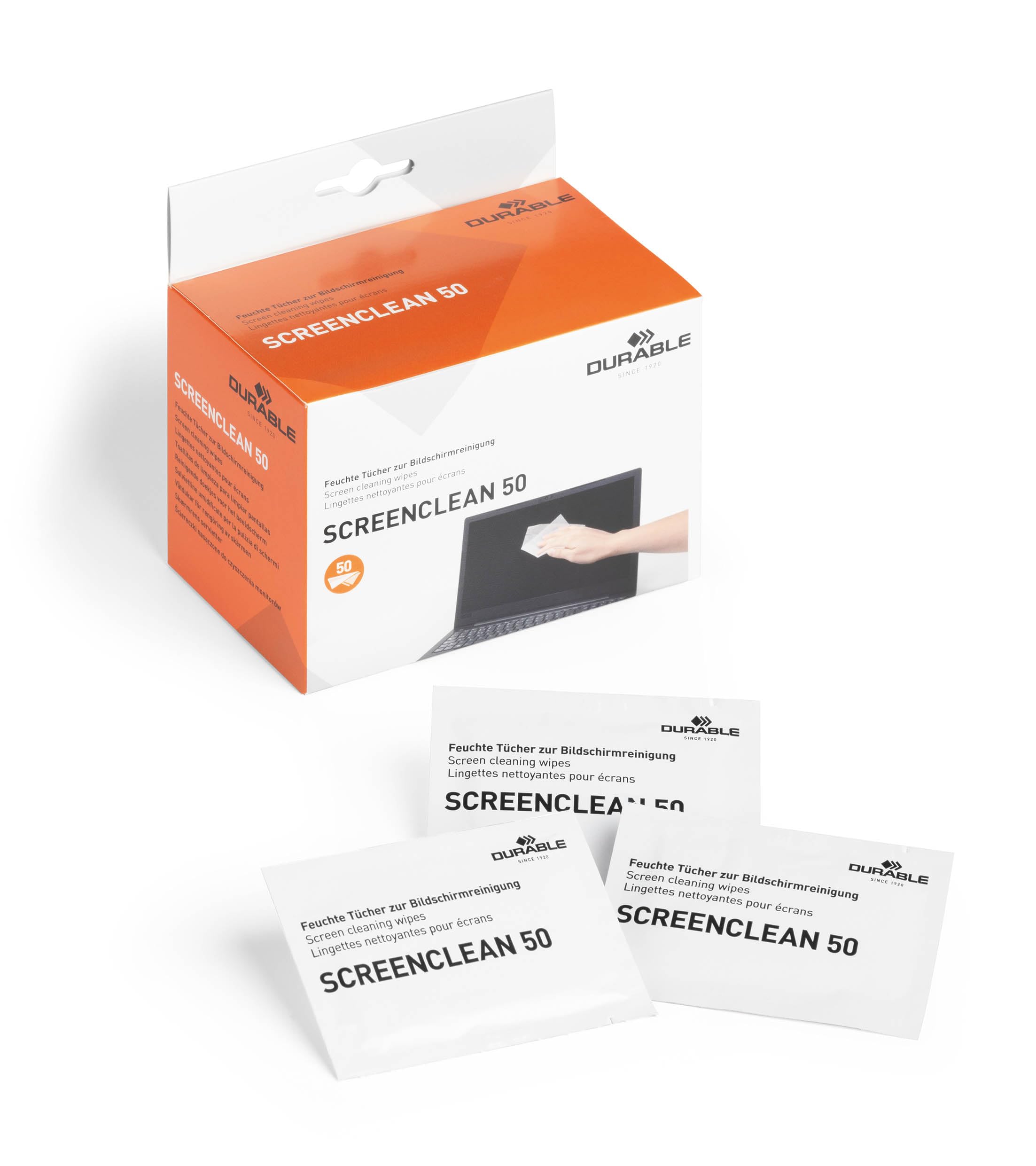 Durable DURABLE SCREENCLEAN 50 Reinigungstücher 50 Stück