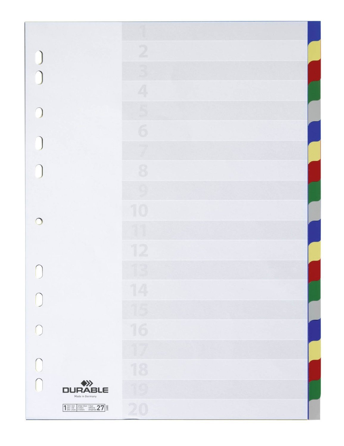 Durable DURABLE Blanko-Register PP 20tlg farbiger Verlauf