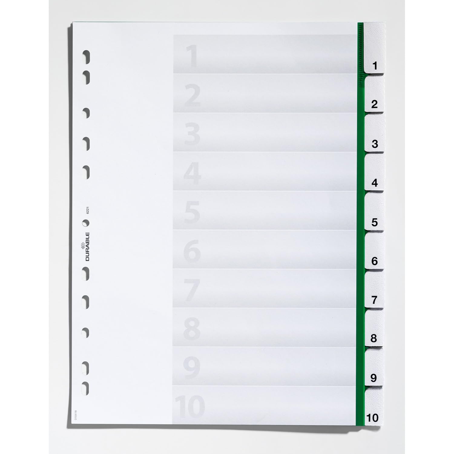Durable DURABLE Ordnerregister Folie Tabe blanko f A4 10Blatt grün