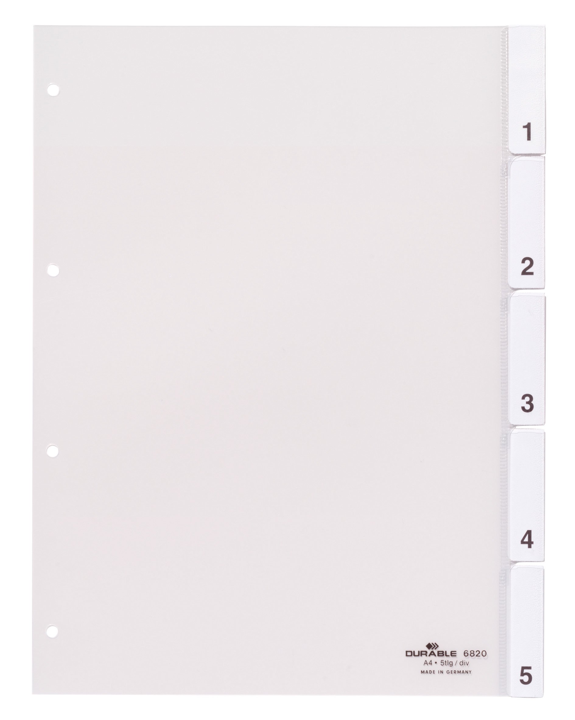 Durable DURABLE Register A4 mit umschweißten Taben 5tlg. Transp