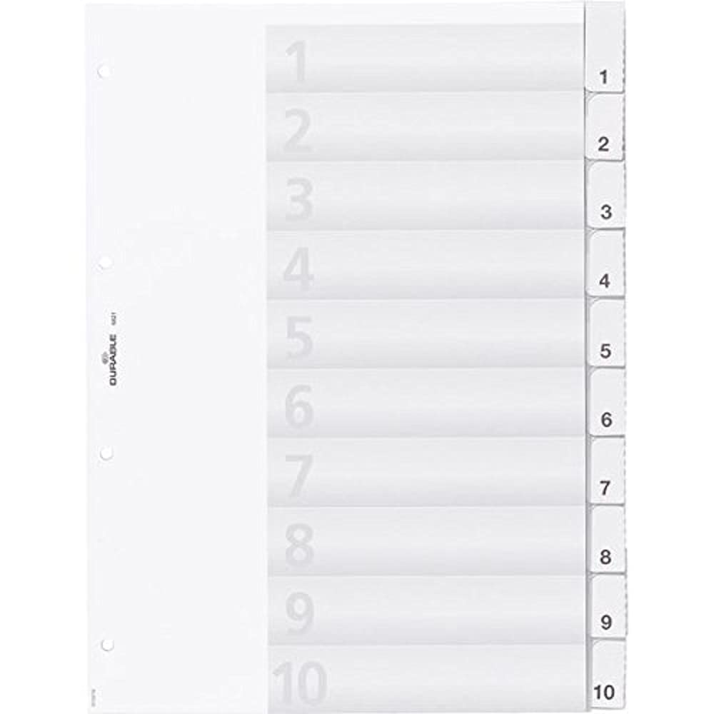 Durable DURABLE Register A4 mit umschweißten Taben 10tlg. Transp