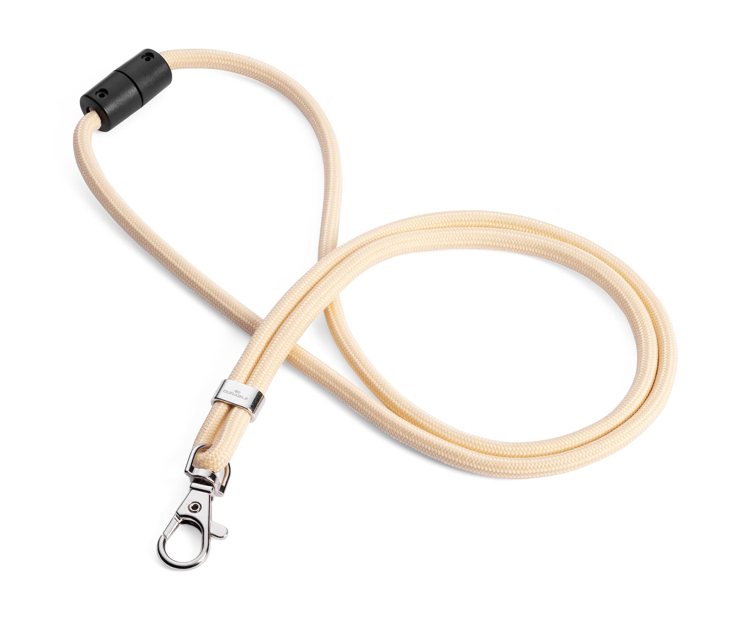 Durable DURABLE Textilband rPET mit Karabiner 10er Pck. beige