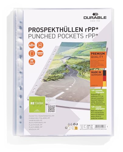 Durable DURABLE Prospekthülle PREMIUM A4 rPP Btl. à 60