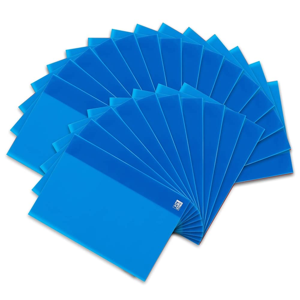 Oxford Hefthüllen für DIN A4 PP transparent blau 25Stk
