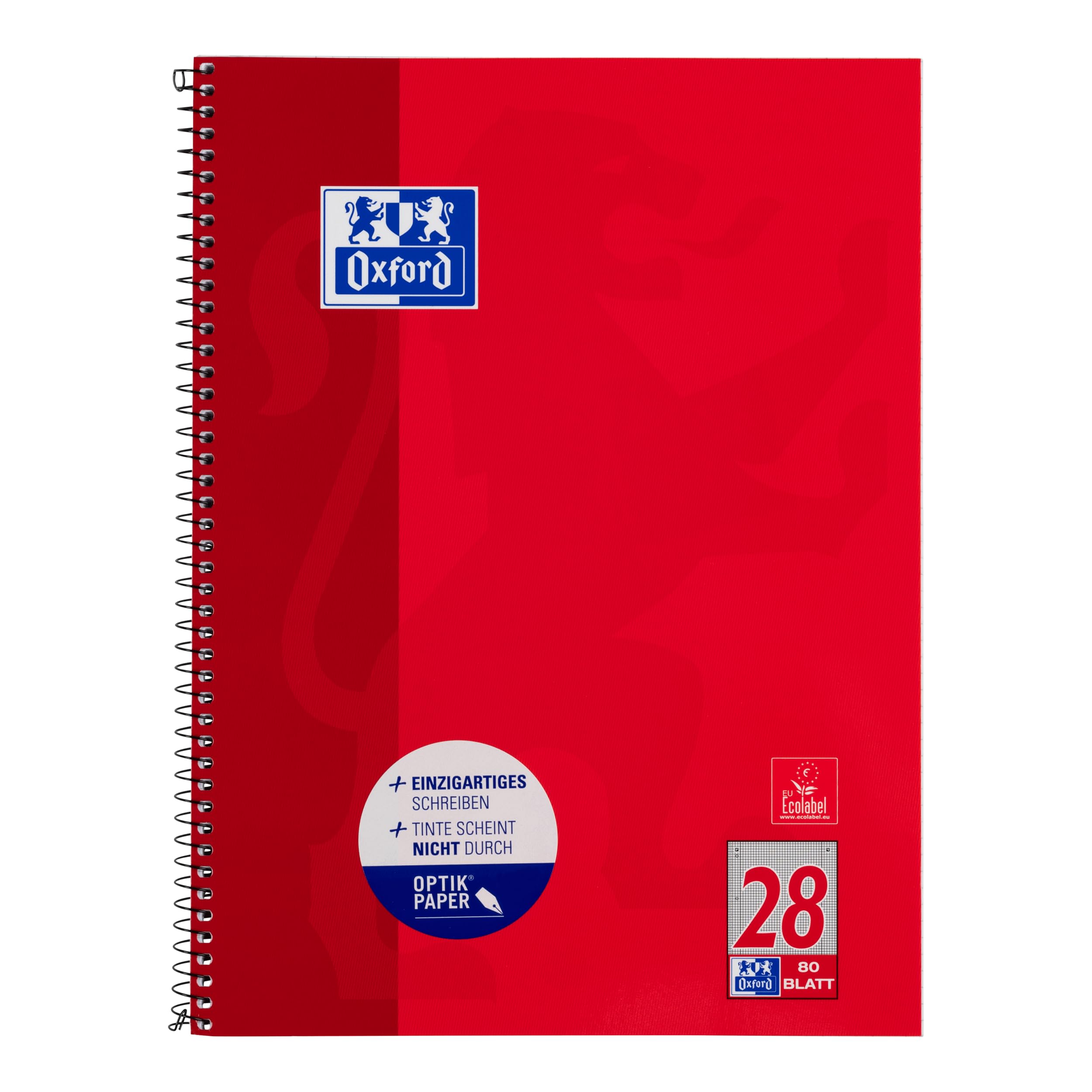 Oxford Collegeblock A4+220x295mm 80 Bl. Kariert Rand L+R