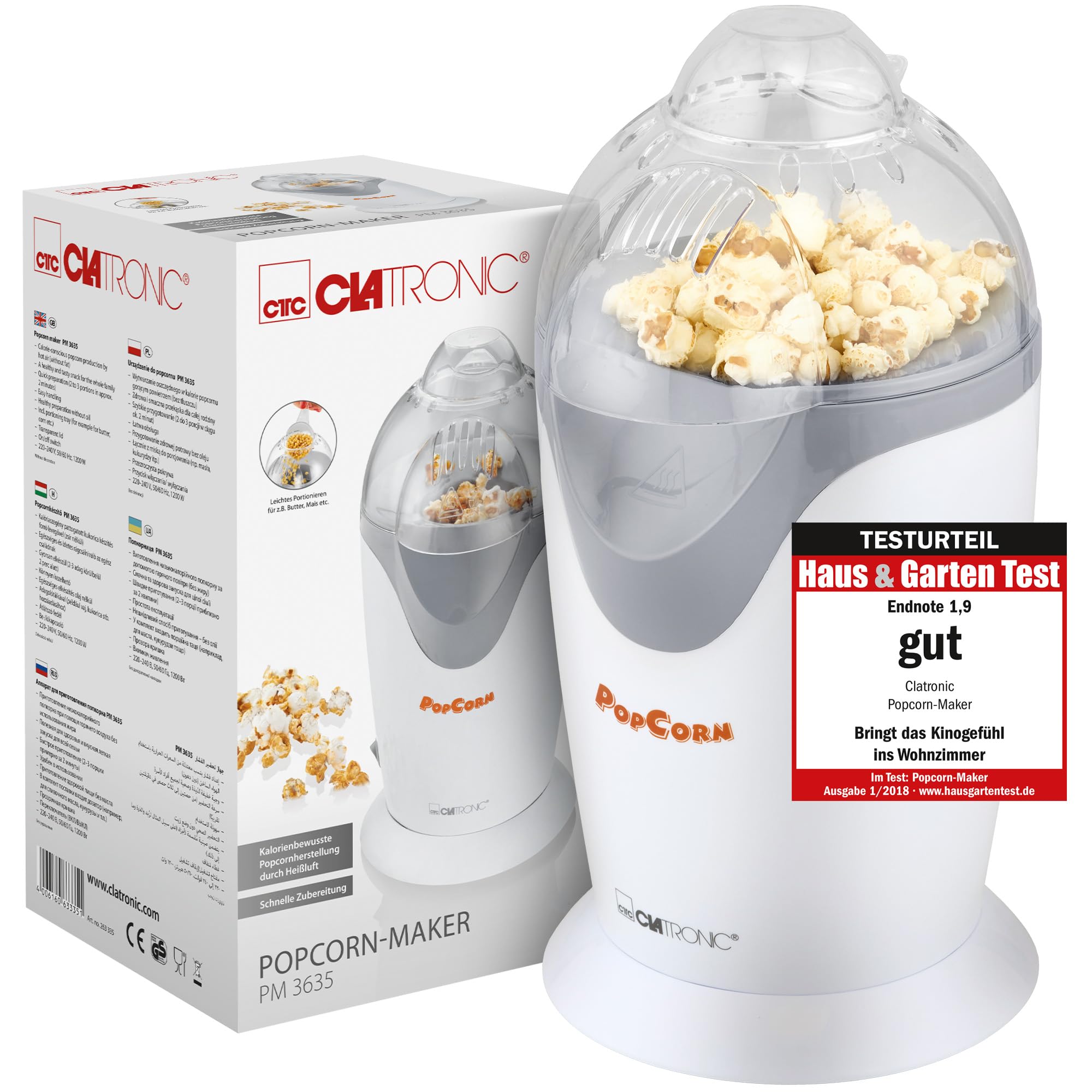 Clatronic Popcornmaker PM3635 (weiÃ/grau)