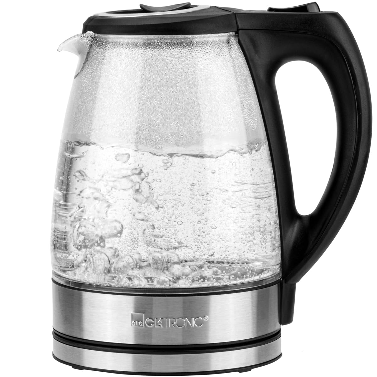 Clatronic Glas-Wasserkocher WKS 3744 G (schwarz/silber