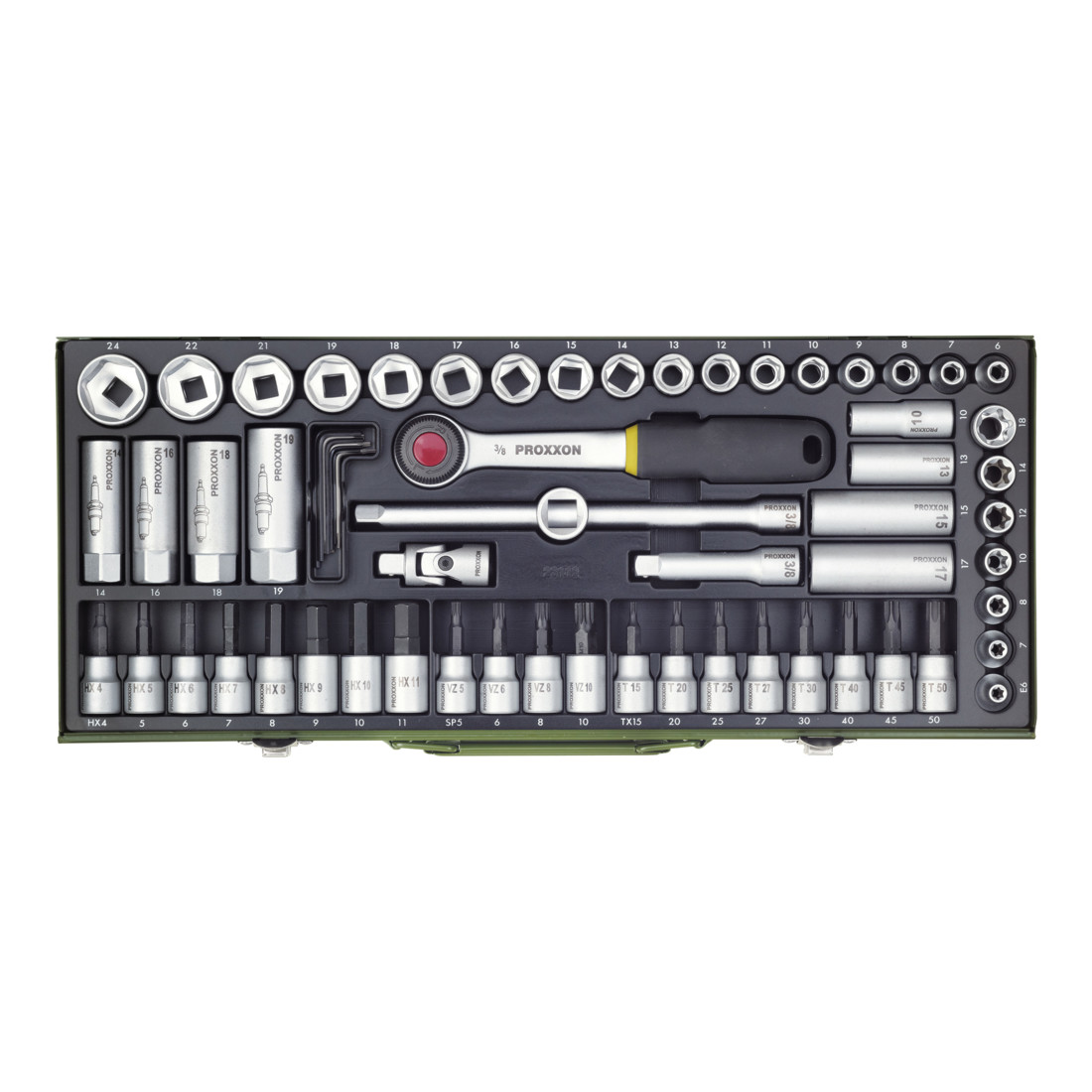 Proxxon Super-Kompaktsatz 3/8', 65 pcs.