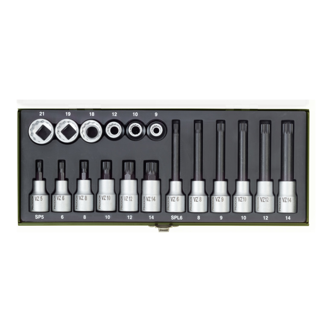 Proxxon Jeu de clés à douilles spéciales pour vis à denture multiple XZN, 18 pcs.