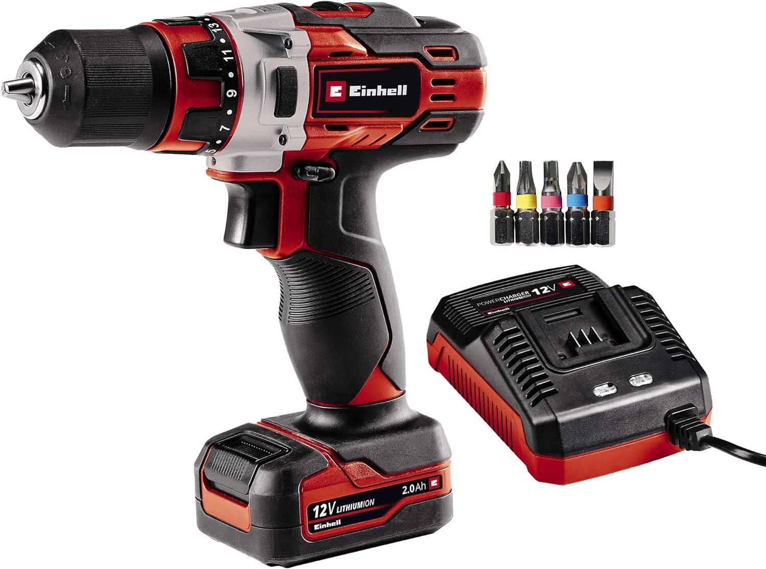 Einhell perceuse einhell visseuse te-cd 12 12.0 V avec batterie 2.0 Ah 1 sans coffret