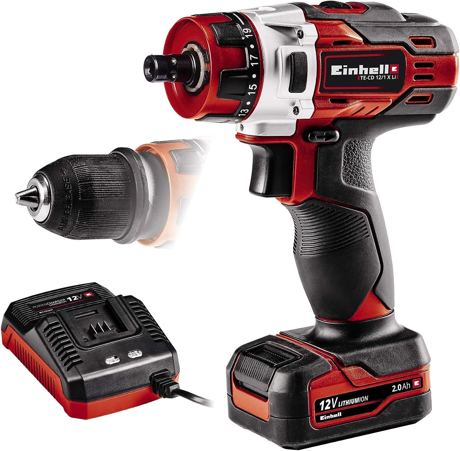 Einhell perceuse einhell visseuse te-cd 12 12.0 V avec batterie 2.0 Ah 0.0 sans coffret