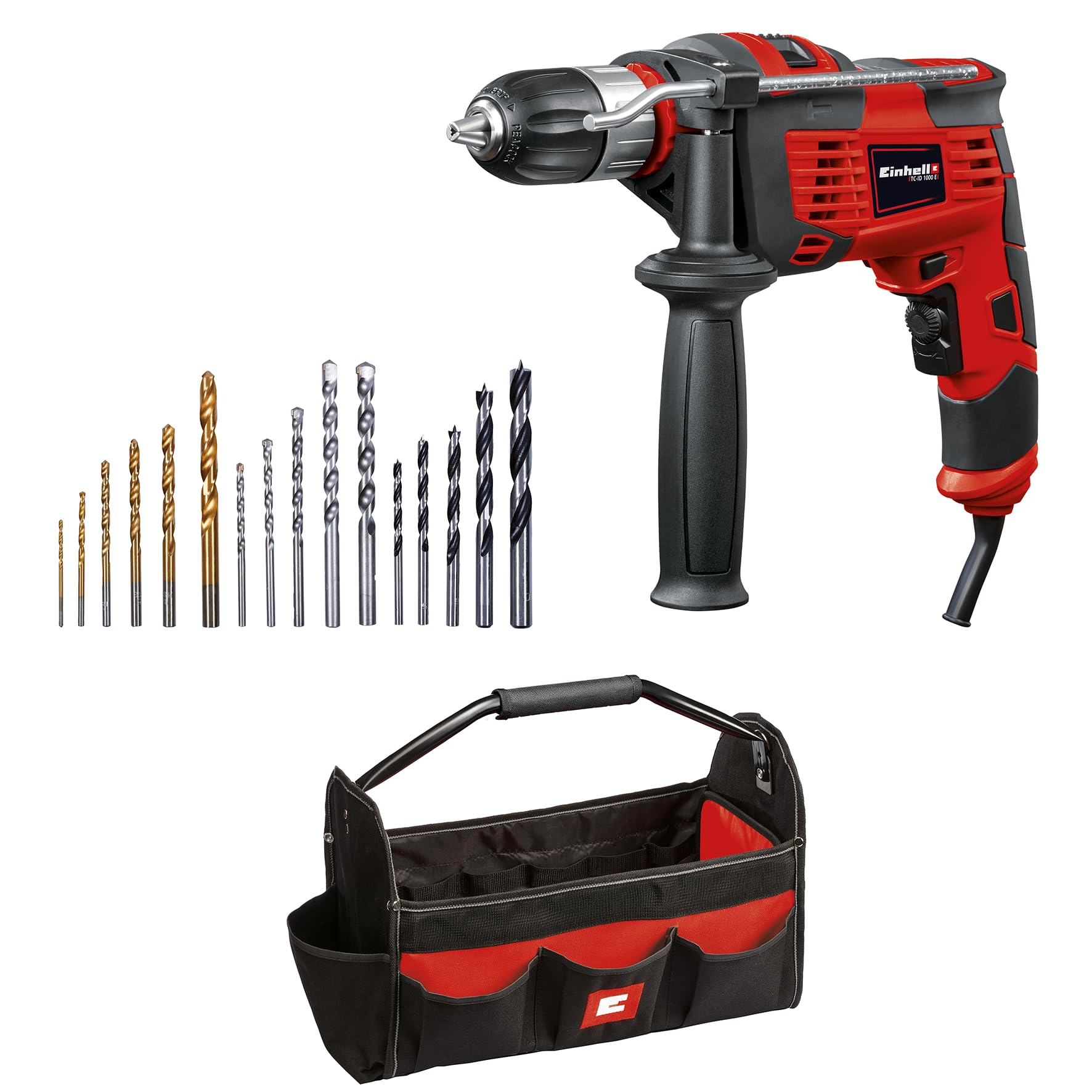 Einhell Jeu de perceuses à percussion TC-ID 1000 E Kit rouge/noir