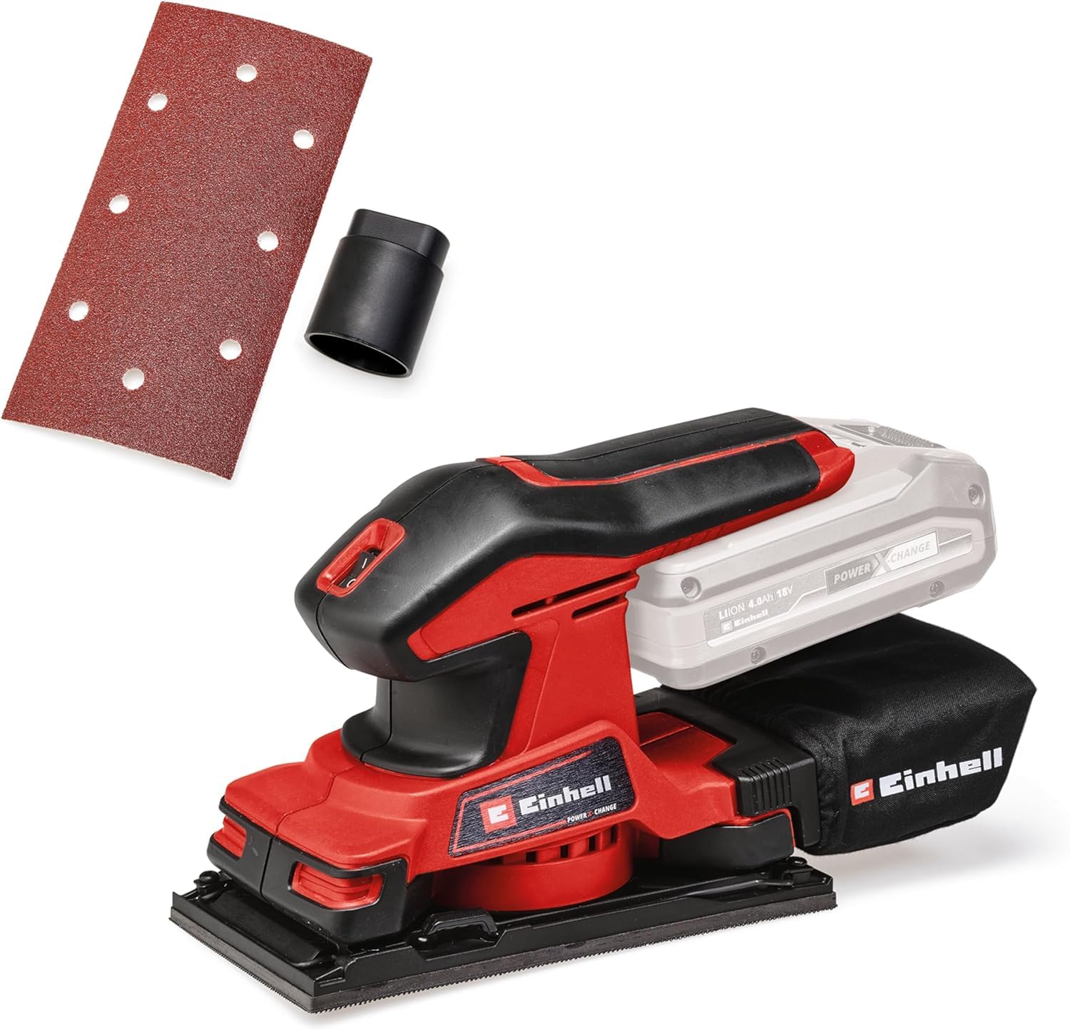 Einhell Ponceuse orbitale sans fil TC-OS 18/187 Li-Solo rouge/noir