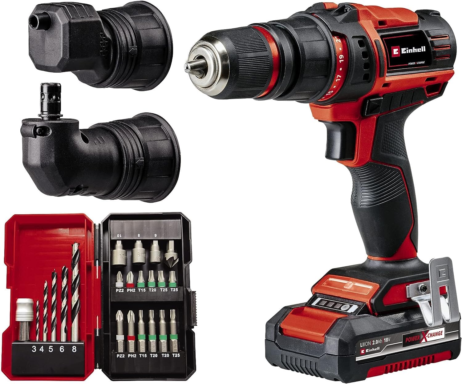Einhell perceuse einhell visseuse te-cd 18/45 18.0 V avec batterie 2 2 avec coffret