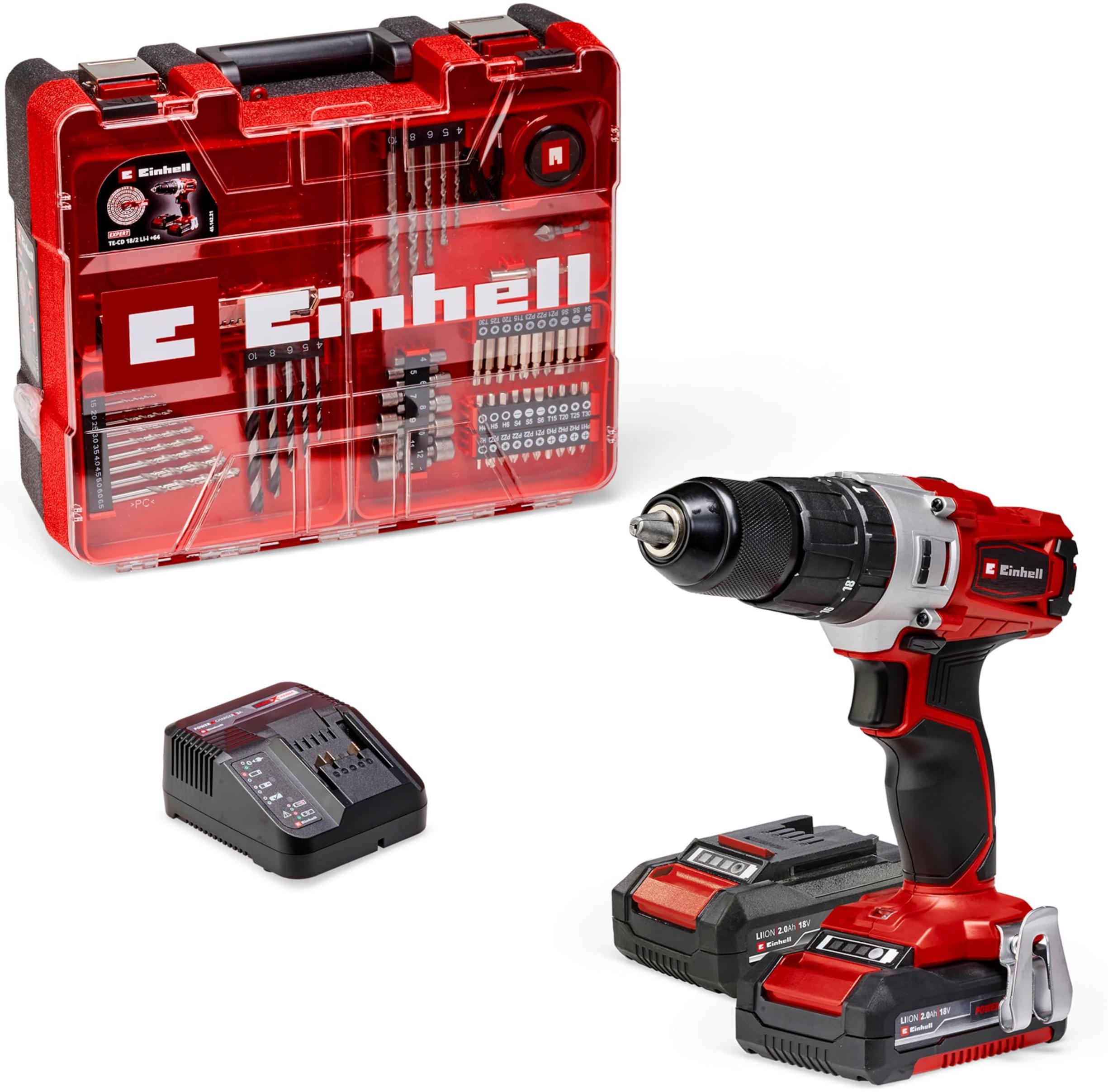 Einhell Perceuse à percussion sans fil TE-CD 18/2 Li-i +64 18V