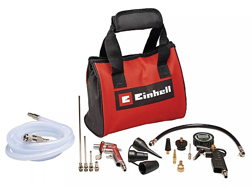 Einhell Kit d'air comprimé , 15 pièces avec manomètre numérique et sac de rangement