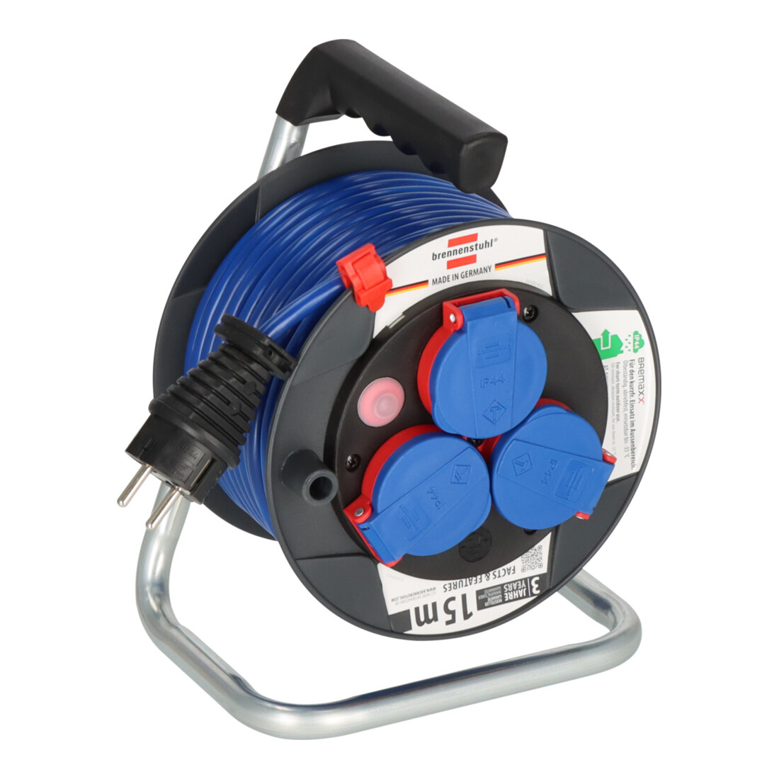 Brennenstuhl Enrouleur de câble Garant kompakt 15m AT-N05V3V3-F 3G1,5 bleu