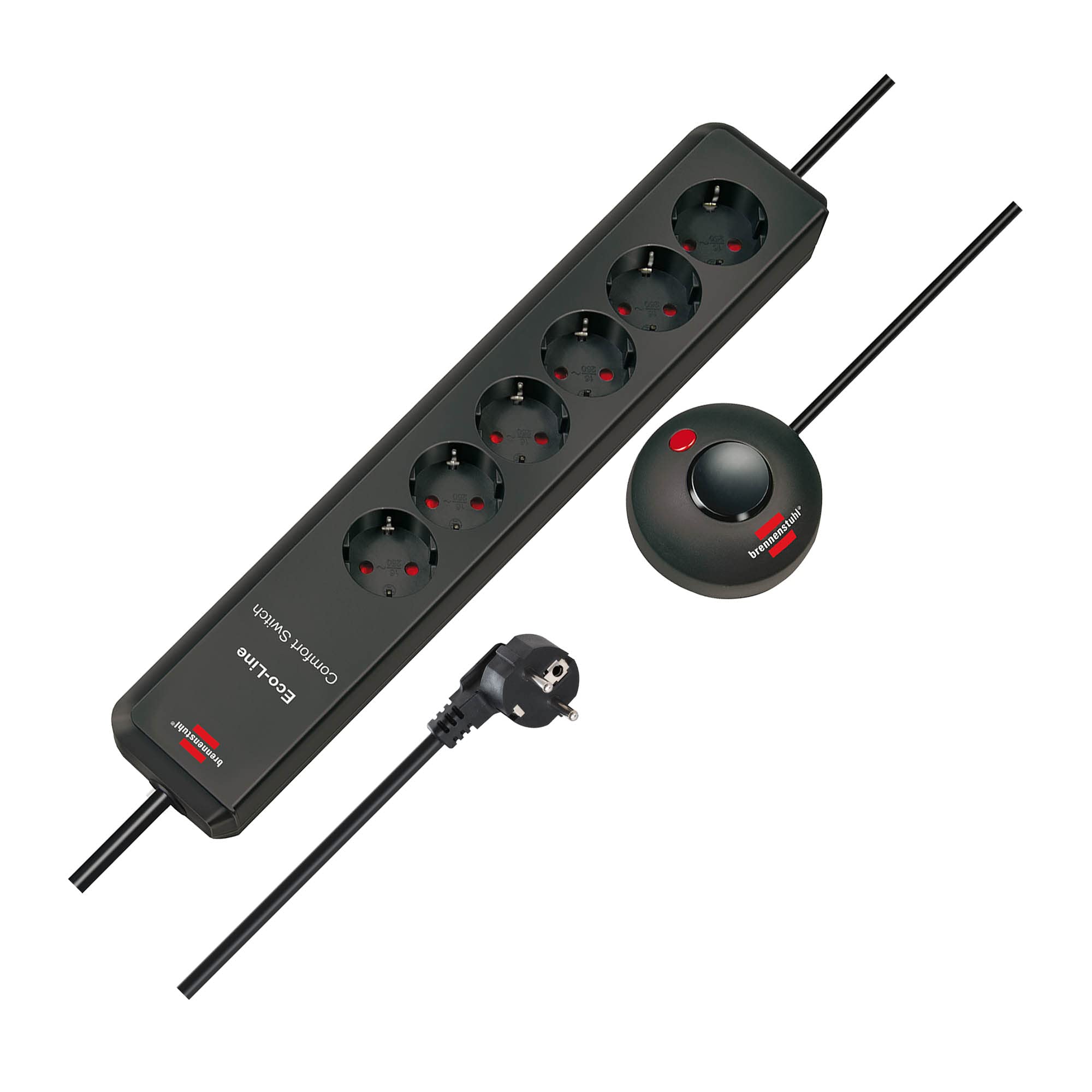 Brennenstuhl Eco-Line Comfort Switch Steckdosenleiste 6-fach