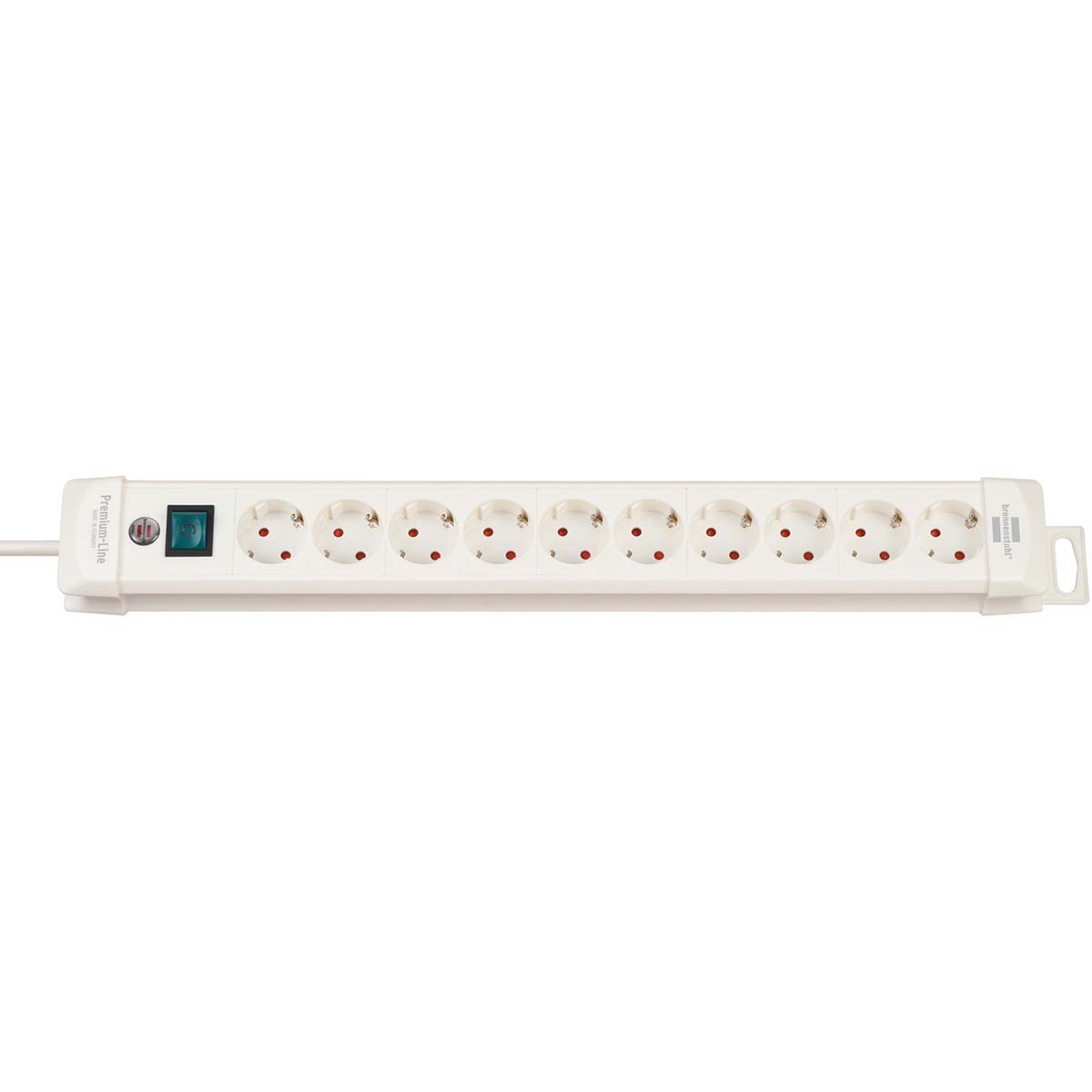 Brennenstuhl Prise d'extension Premium-Line 10 Voies 3.00 m Blanc - Le contact de protection TYPE F