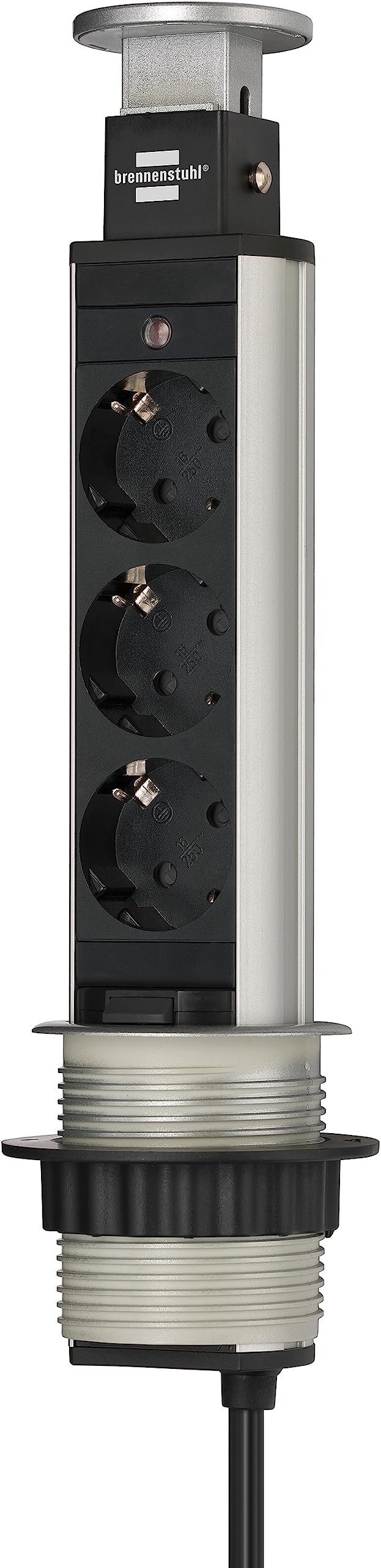 Brennenstuhl Tower Power versenkbare Steckdosenleiste 3-fach