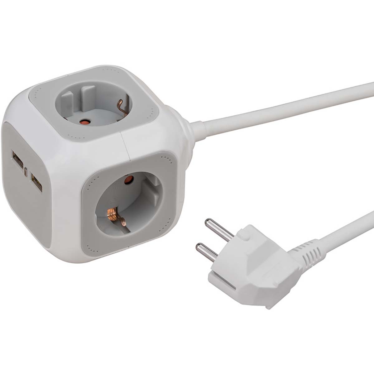 Brennenstuhl Prise ALEA-Power Plug avec bloc USB / Plug (Prises de courant 4 voies, 2x chargeur USB et câble de 1,4 m) TYPE F