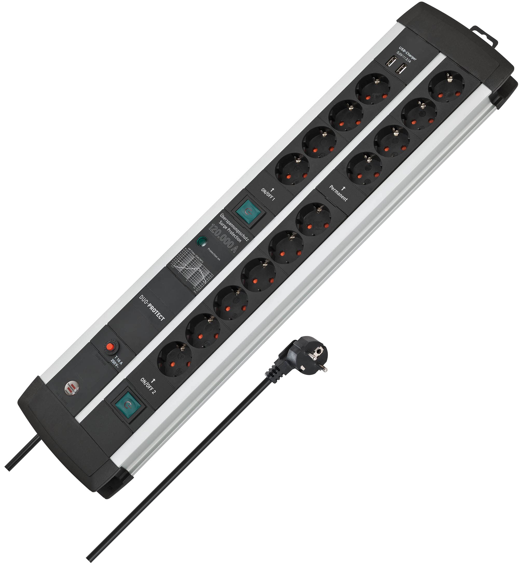 Brennenstuhl Premium-Protect-Line Steckdosenleiste 14-fach Duo