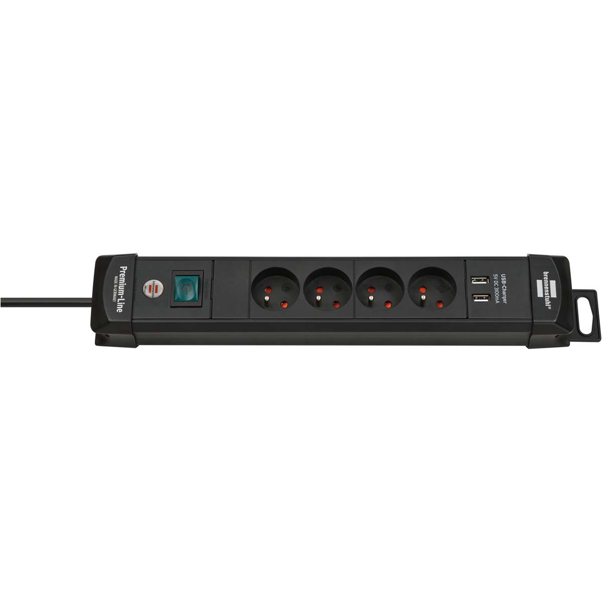 Brennenstuhl Multiprise Premium-Line avec USB 4 voies noir 1,80 m H05VV-F 3G1.5 TYPE E