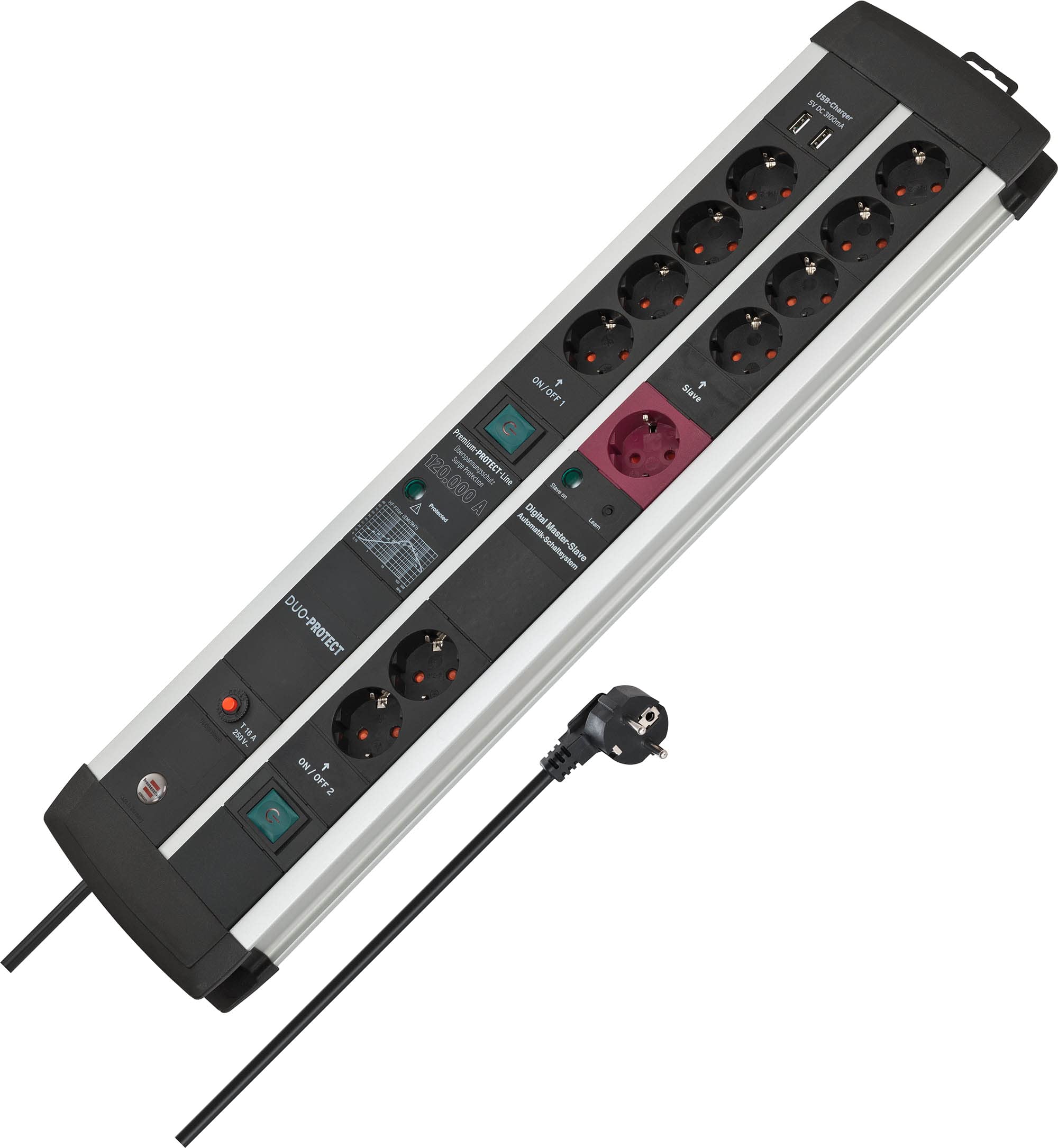 Brennenstuhl Premium-Protect-Line Steckdosenleiste 11-fach Duo