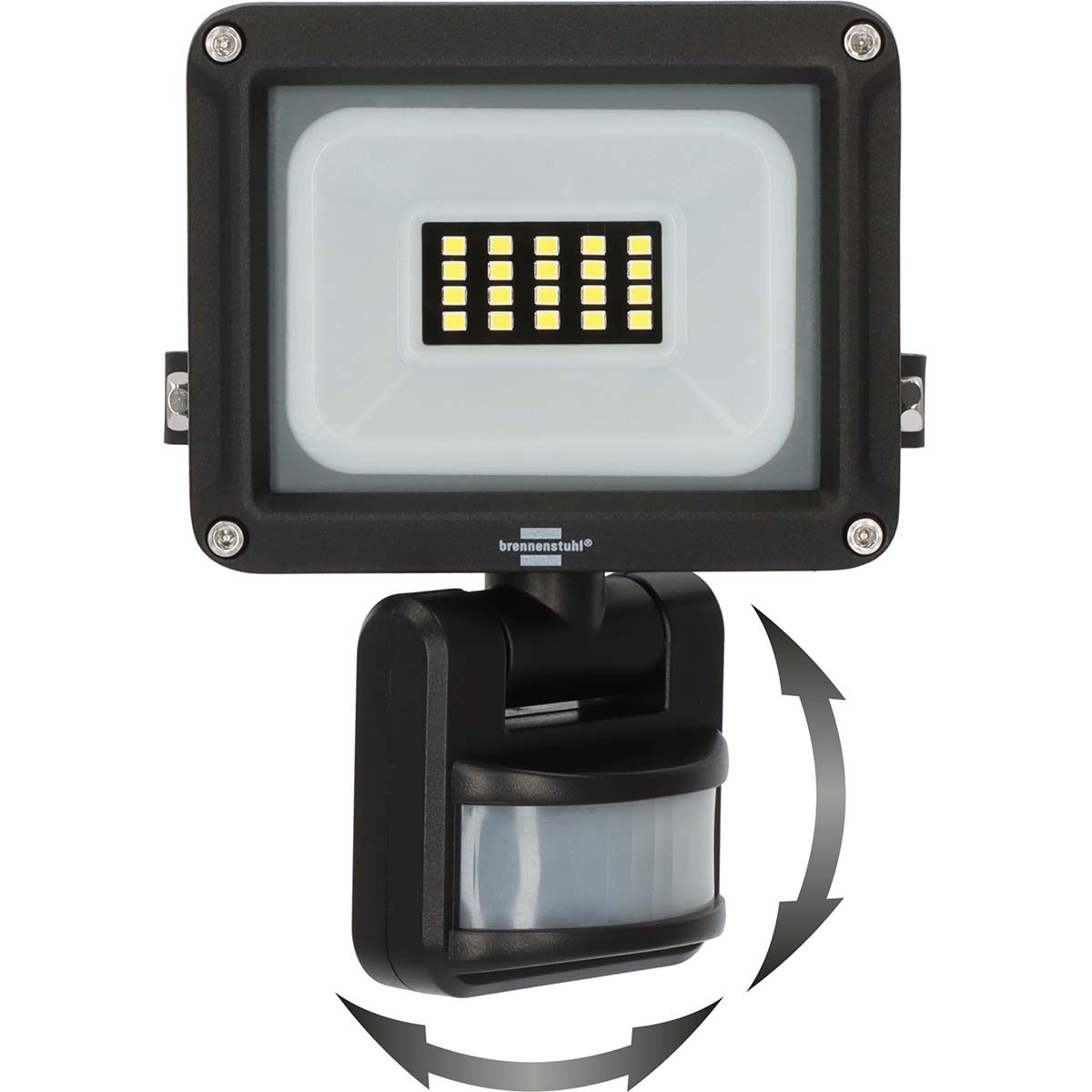 Brennenstuhl Projecteur LED JARO 1060 P (Projecteur LED pour montage mural pour extérieur IP65, 10W, 1150lm, 6500K, avec détecteur de mouvement)