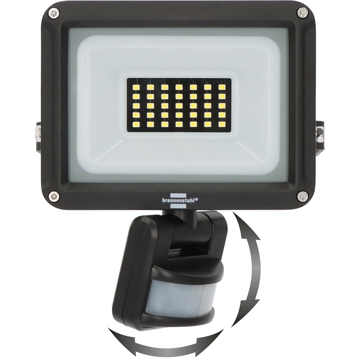 Brennenstuhl Projecteur LED JARO 3060 P (Projecteur LED pour montage mural pour extérieur IP65, 20W, 2300lm, 6500K, avec détecteur de mouvement)