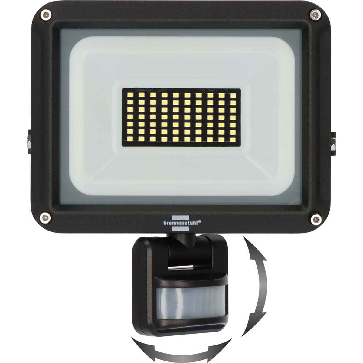 Brennenstuhl Projecteur LED JARO 4060 P (Projecteur LED pour montage mural pour extérieur IP65, 30W, 3450lm, 6500K, avec détecteur de mouvement)