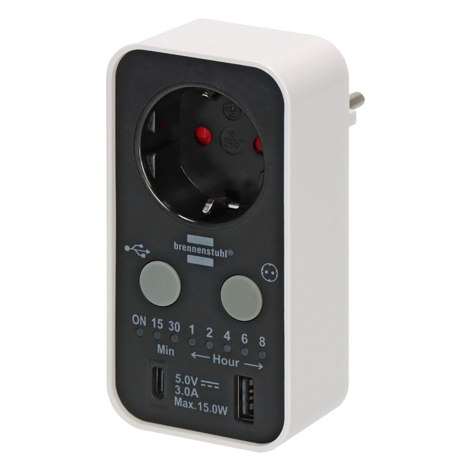 Brennenstuhl Digitaler Countdown Timer m. USB A/C