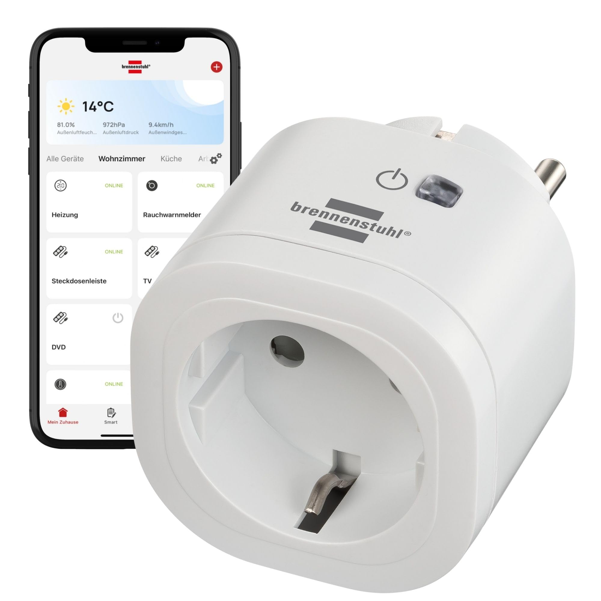 Brennenstuhl Connect WiFi Steckdose WA 3600 XS02 (weiÃ