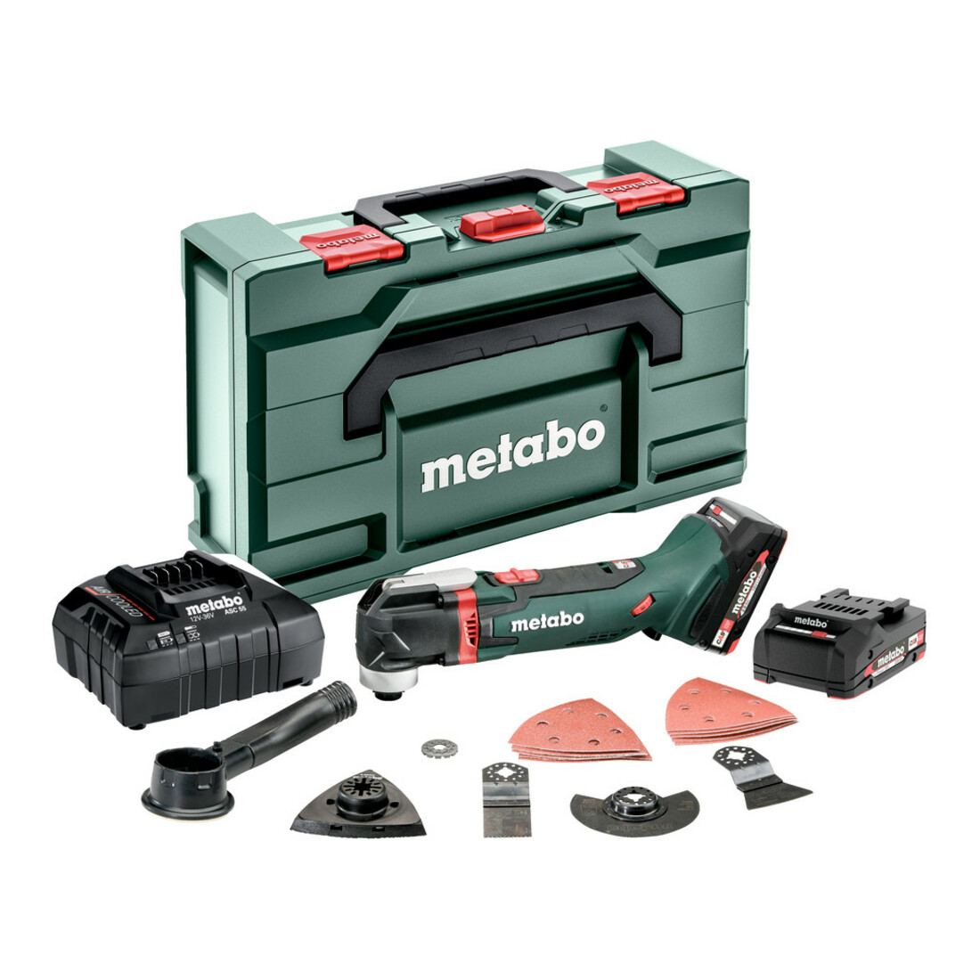 Metabo Multi-outil à batterie MT 18 LTX Mallette plastique compacte ; 18V 2x2Ah Li-Ion + ASC 55